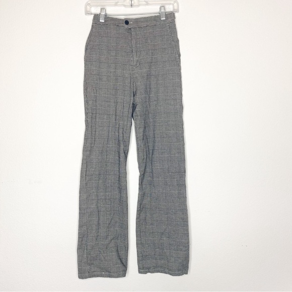 Brandy Melville Pants - Brandy Melville John Galt Straight Leg Houndstooth Plaid Trouser Pants